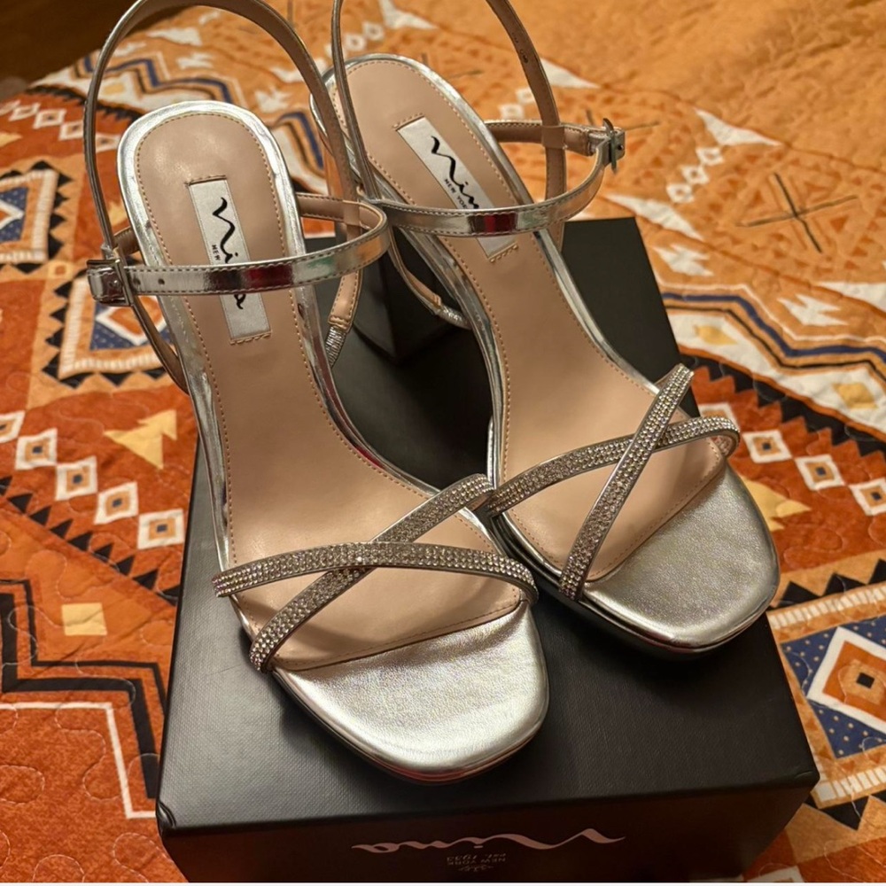 Nina Silver Strappy Sandals